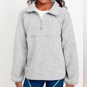 Sweater-Fleece Half-Zip Tunic Sweater for Girls